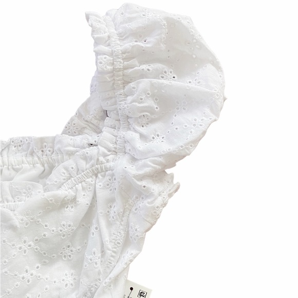 BAR III White Underwire Eyelet Crop Top Size 8 New - Picture 6 of 8